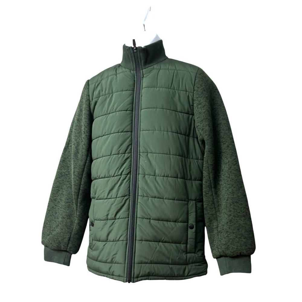 Zella Mixed Media Recycled Polyester Jacket, Olive Green, Sz. S-small  tear